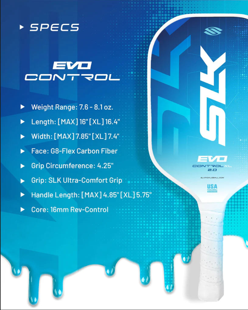 SELKIRK PICKLEBALL PADDLE - SLK Evo Control 2.0 Max Blue