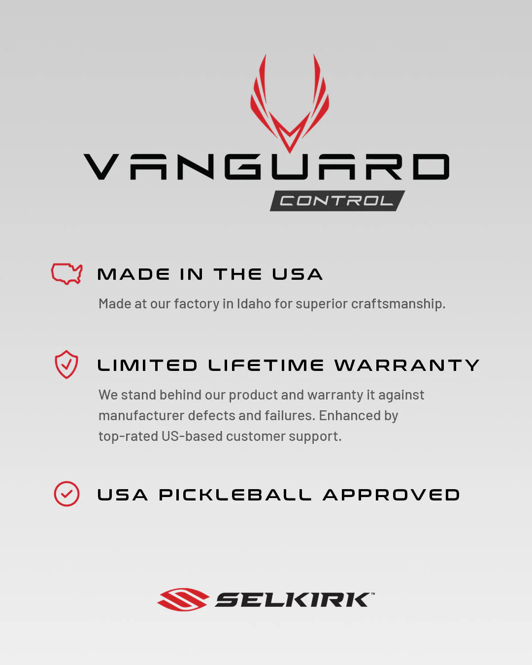 SELKIRK PICKLEBALL PADDLE - Vanguard Control Invikta Lightweight Raw Carbon