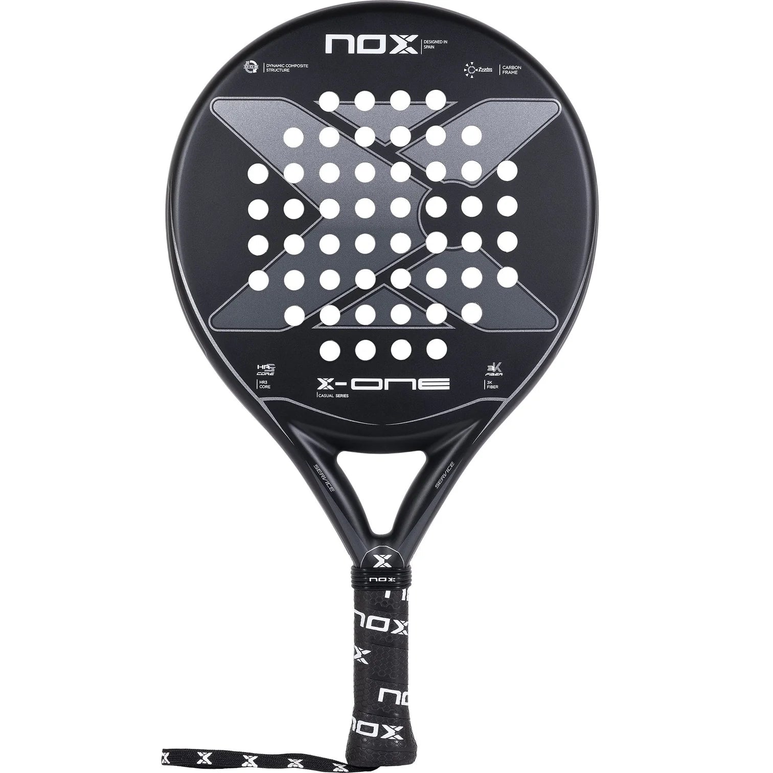NOX PADEL RACKET - Round Shape in color black/grey.